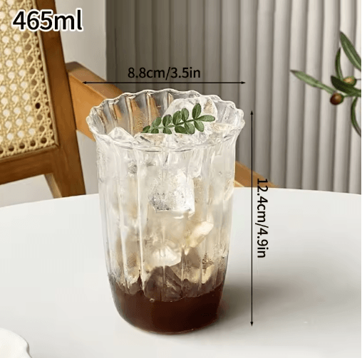 RippleWave Transparent Drinking Glass – Creative Wave Iced Coffee Tumbler