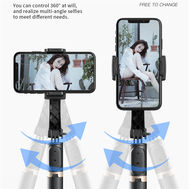 Foldable Gimbal Stabilizer Selfie Stick with Wireless Tripod & Bluetooth Shutter Monopod