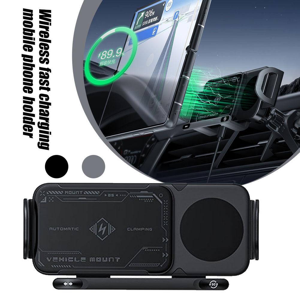 Samsung Wireless Charging Car Mount Holder, 360 Rotation Automatic Clamping, 15W Fast Charging Air Vent Phone Bracket
