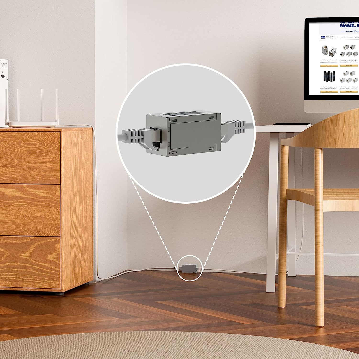10Gbps Ethernet Extender & Coupler – Cat7/Cat6/Cat5e Female-to-Female Connector – Long Range Signal Booster