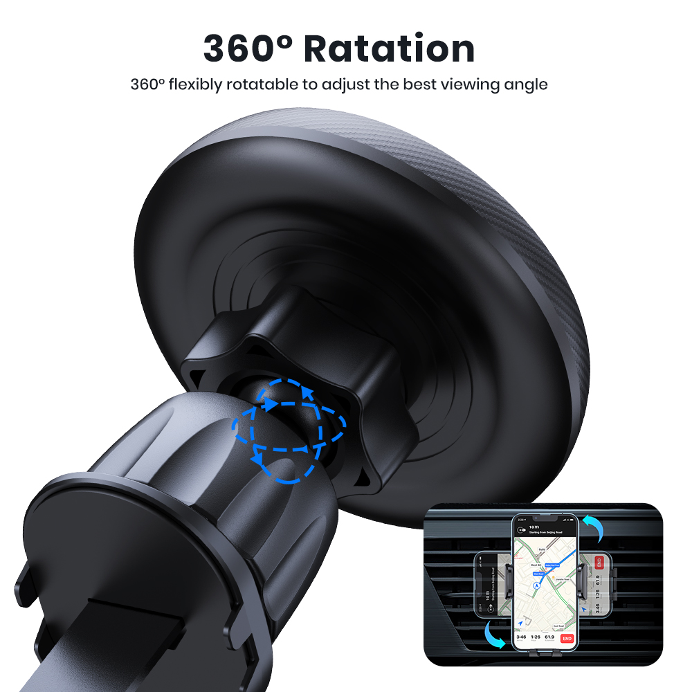 Premium Quality Single-Hand Operation, Magsafe Car Phone Holder, Metal Hook Magnetic Car Phone Mount, Powerful Magnetism