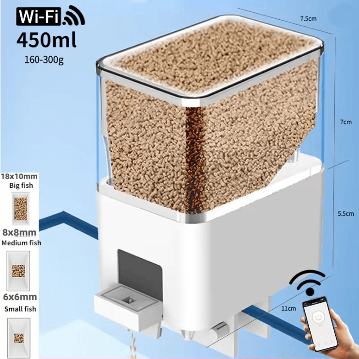 Smart Automatic Fish Feeder WiFi App Controlled Aquarium Feeder with Timer