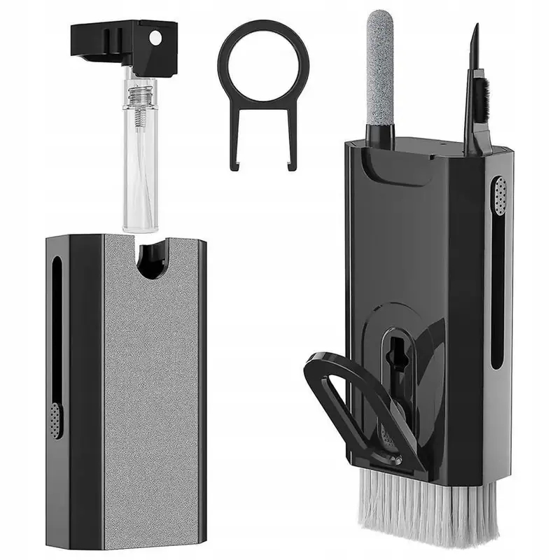 8-in-1 Keyboard Cleaning Kit, AirPods, Laptop & Phone Cleaning Tools with Retractable Brush & Flocking Sponge
