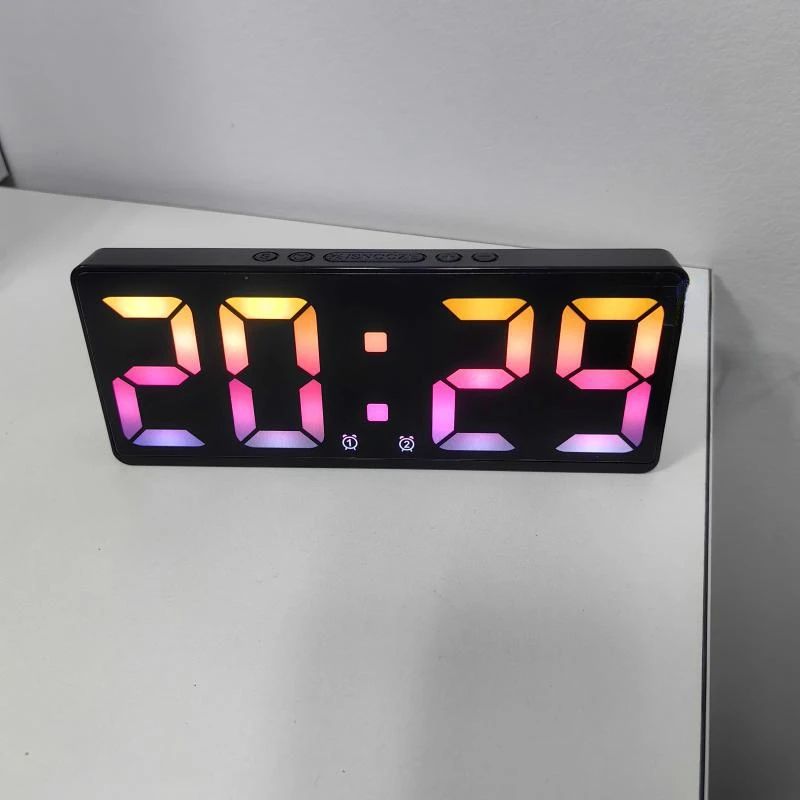 Voice Control Digital Alarm Clock with Temperature Display, Snooze & Night Mode, 12/24H Anti-Disturb Desktop Table Clock