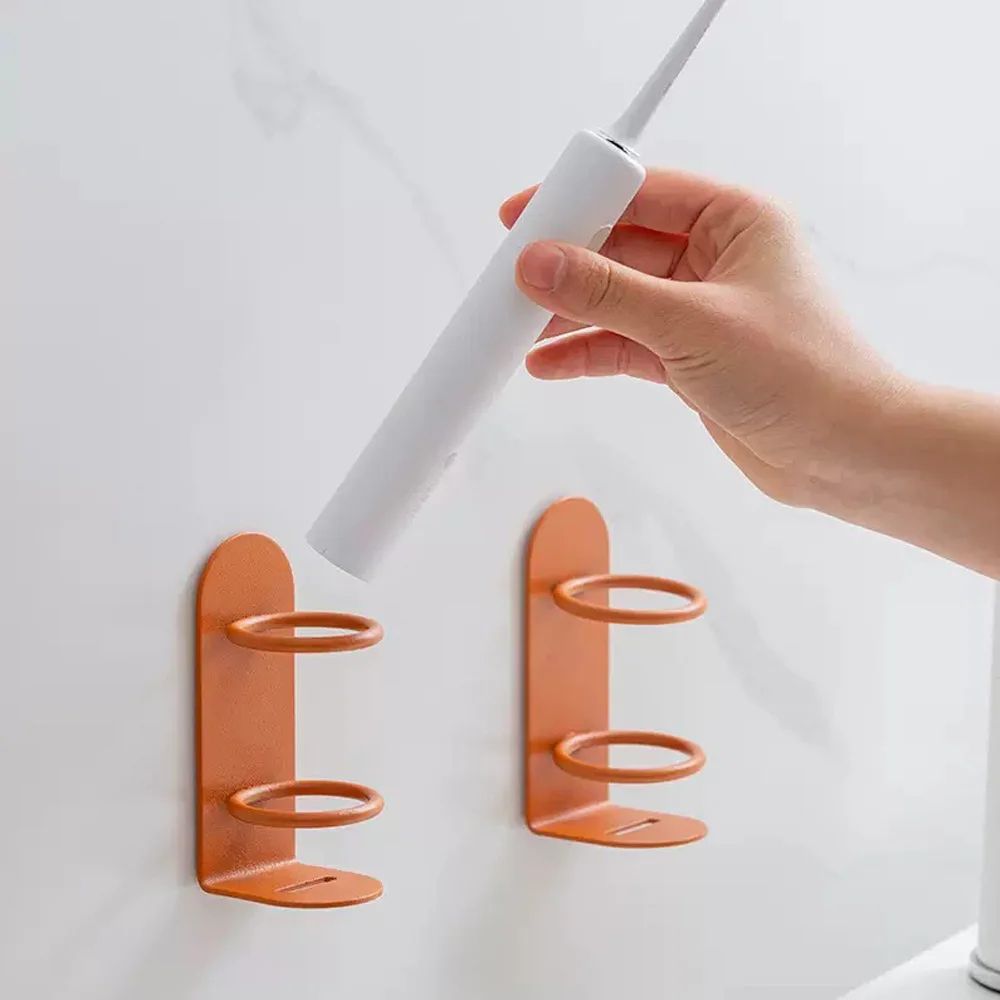 Wall Mounted Metal Toothbrush Holder No Drill Bathroom Rack