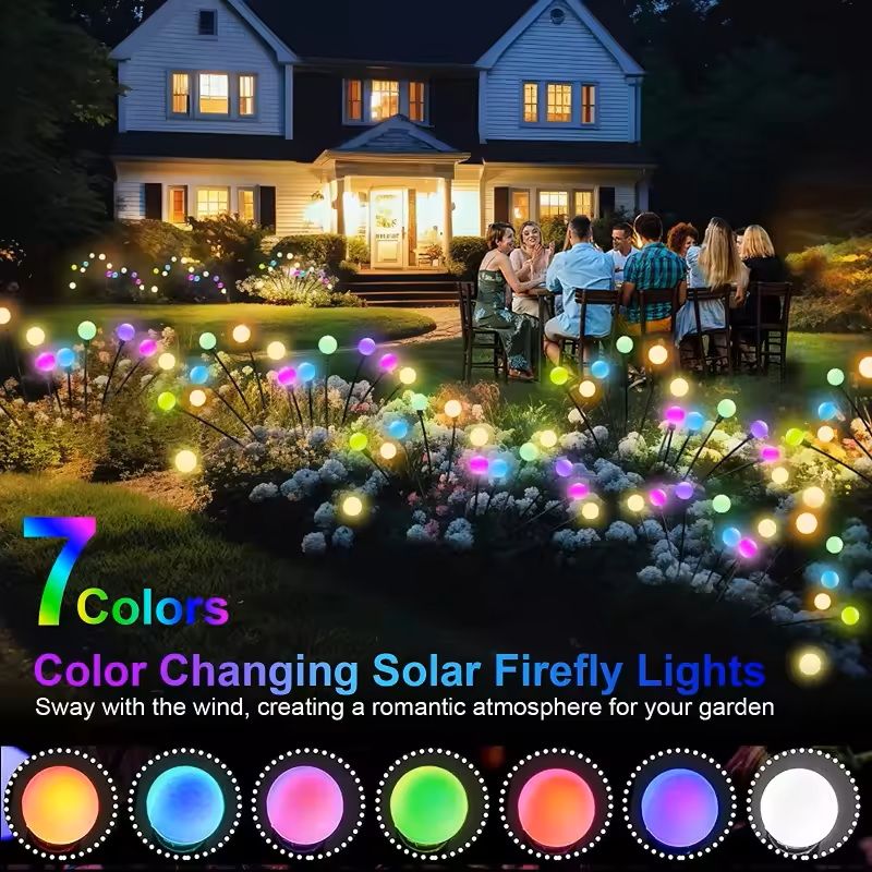Starburst Solar Firefly Garden Lights – Waterproof Outdoor LED Pathway Decor (1 to 12 Pack)