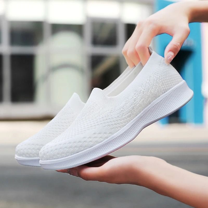 Womens Mesh Slip On Sneakers Breathable Lightweight Casual Outdoor Shoes