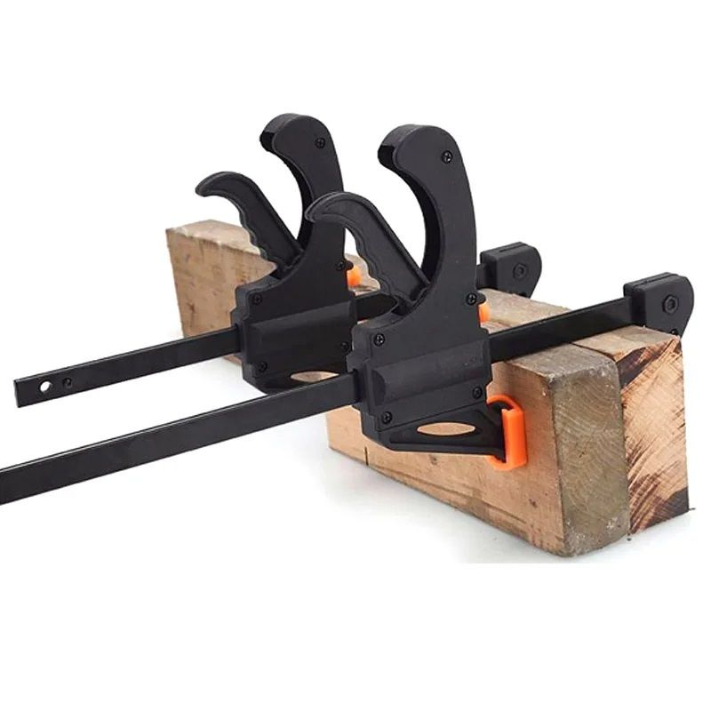 F Hard Quick Release Woodworking Clamp, Ratchet Speed Squeeze Clip Kit for Carpenter & DIY Projects