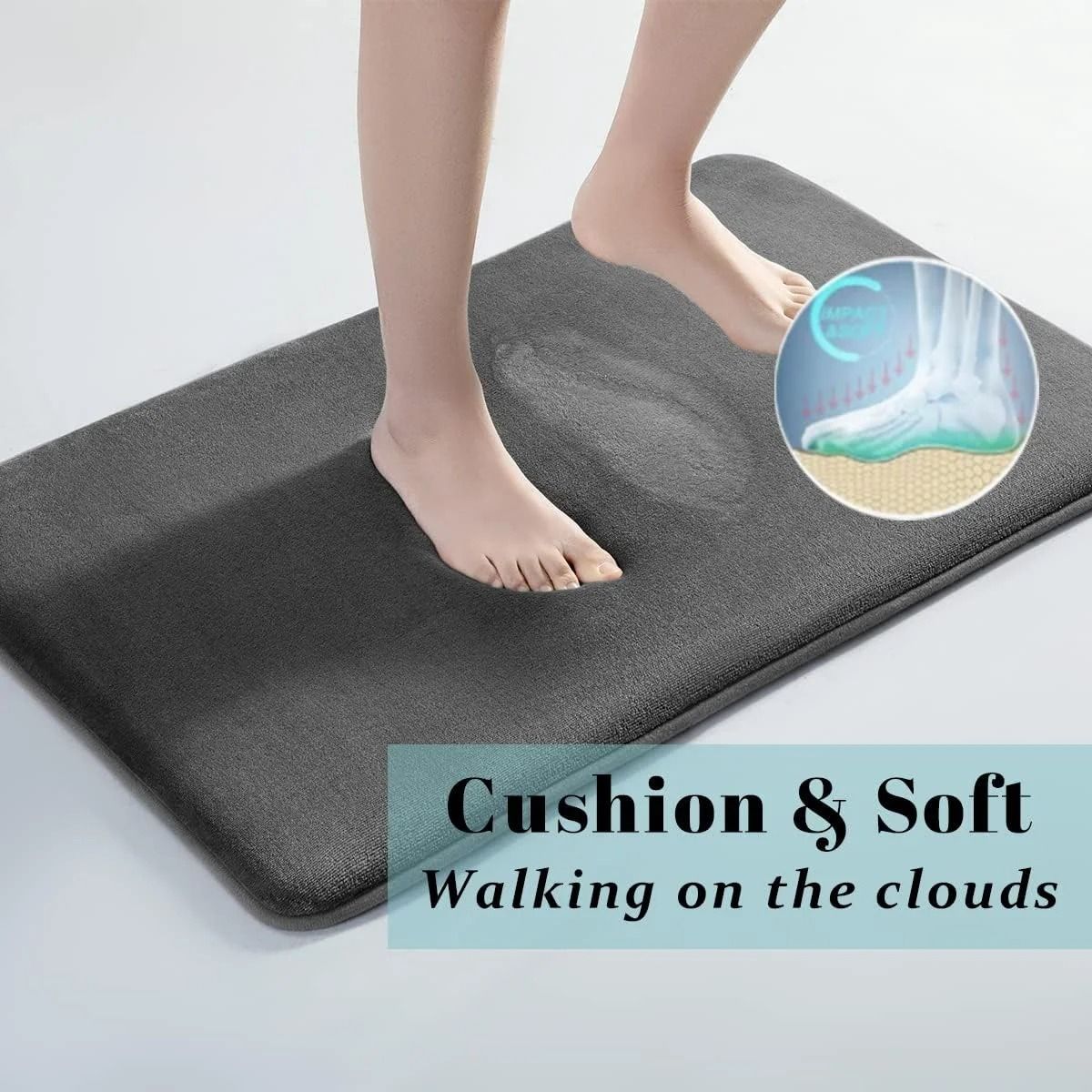 Super Absorbent Bath Mat Non Slip Coral Velvet Floor Mat Quick Dry Bathroom Rug