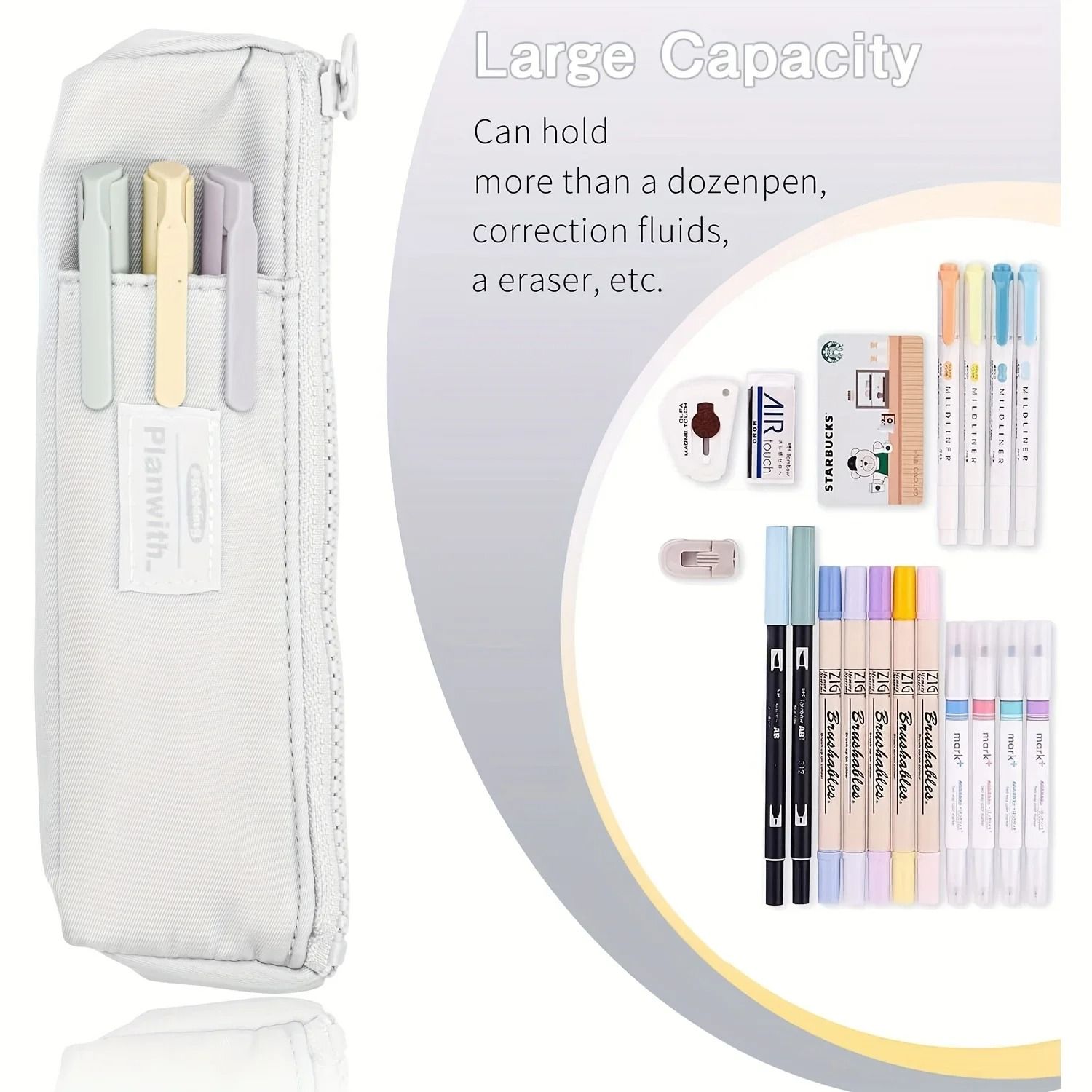 Slim Canvas Pencil Holder and Precision Notebook Interface with Adjustable Elastic Band