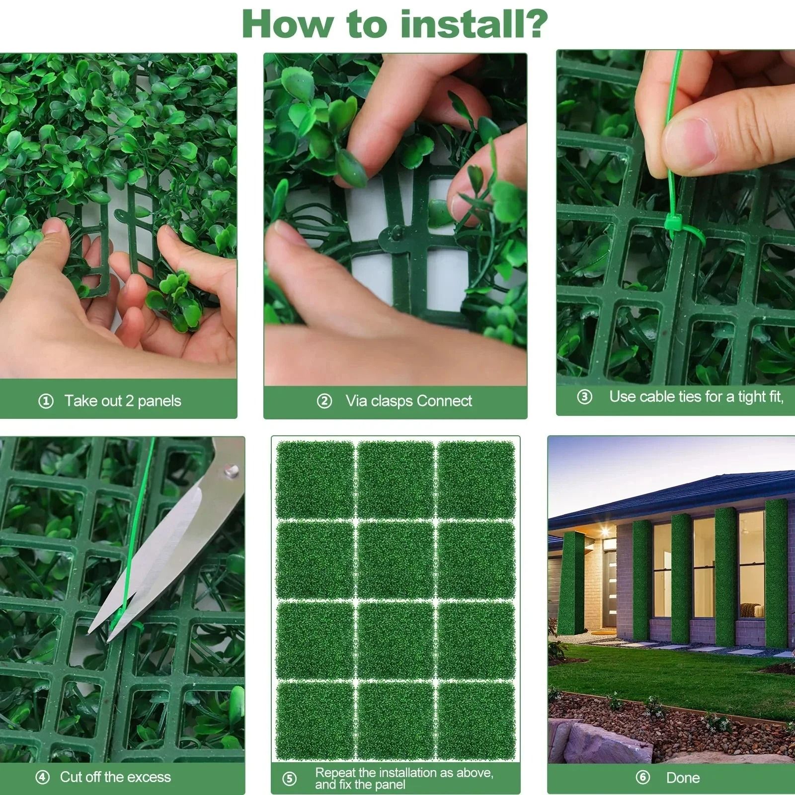 Premium Artificial Boxwood Hedge Wall Panels (10-Piece Set)