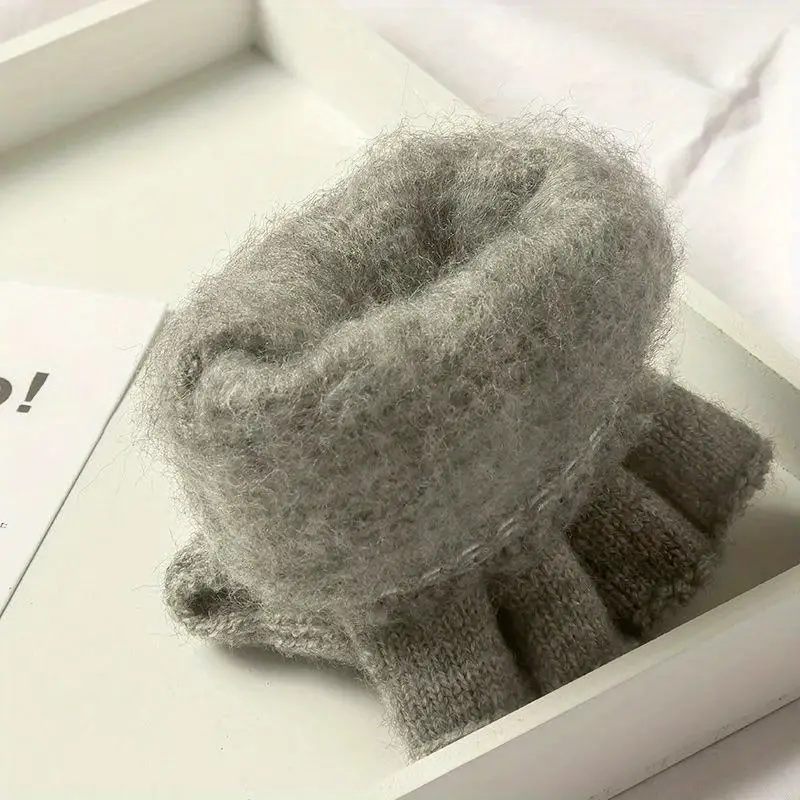 Knitted Fingerless Gloves for Men and Women Winter Warm Half Finger Touchscreen Gloves
