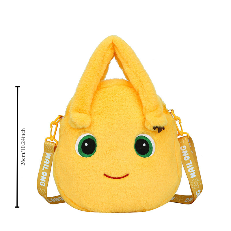 Cute Milk Dragon Plush Handbag Large Capacity Cartoon Shoulder Bag for Winter & Fall