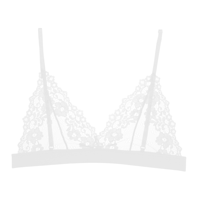 Sexy Flower Lace Bra, Women's Sexy Hollow Out Bralette, Breathable Transparent Bras, Unlined Underwear