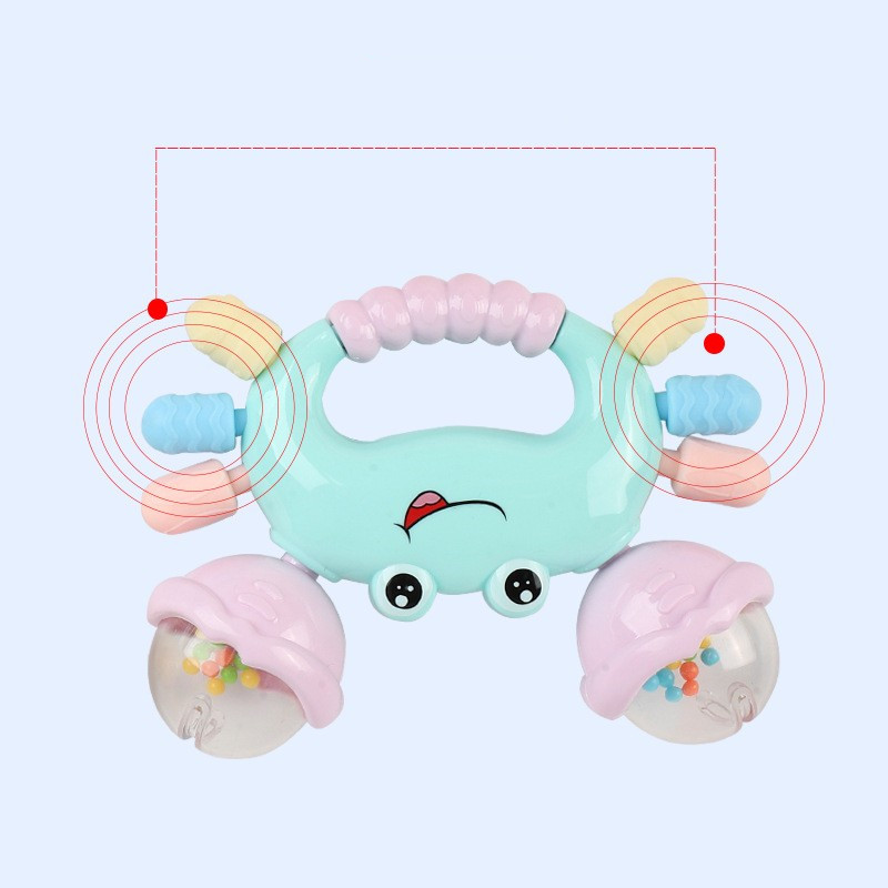 Early Development Crab Rattle Baby Toys, Random Color Teether for Newborn Babies