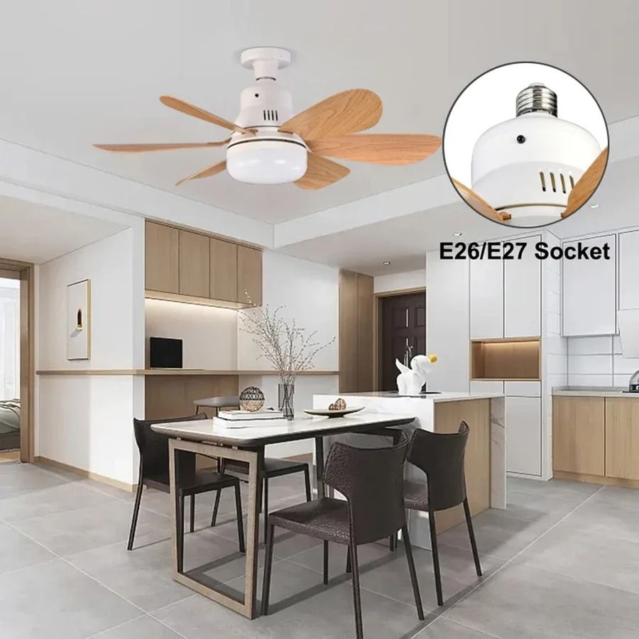 Timber-Aura Socket Ceiling Fan Light