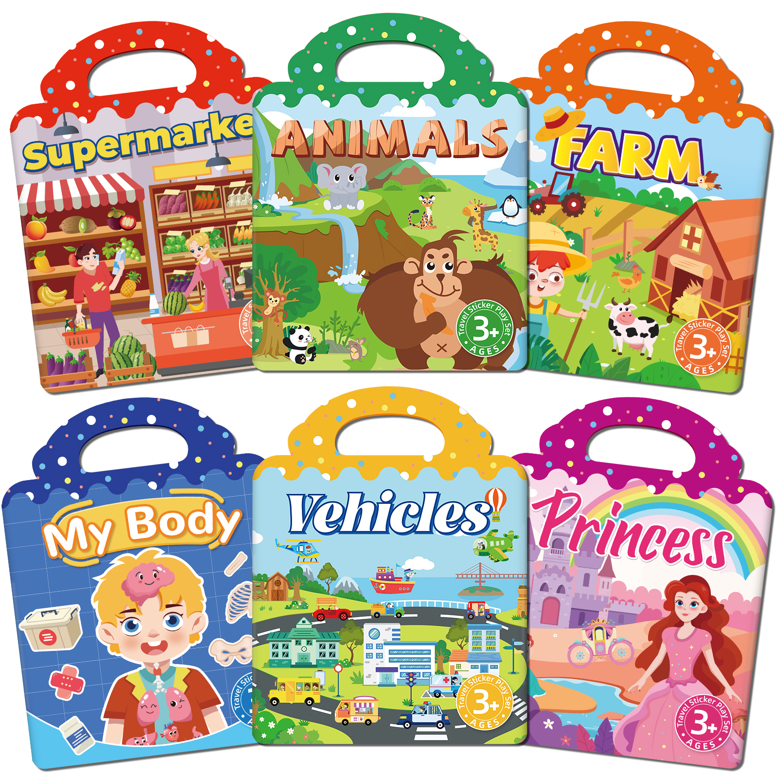 Kids Reusable DIY Sticker Books, Multi-Scene Jelly Sticker Set, Montessori Learning Toy & Creative Gift for Children