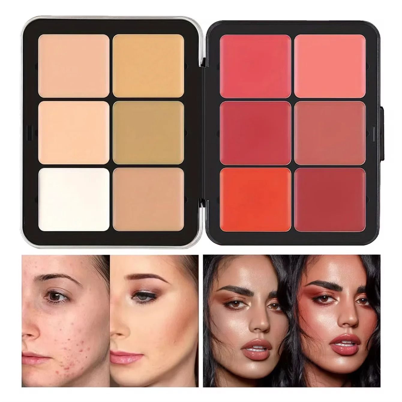 12 Color Concealer and Blush Cream Palette Matte Highlight and Contour