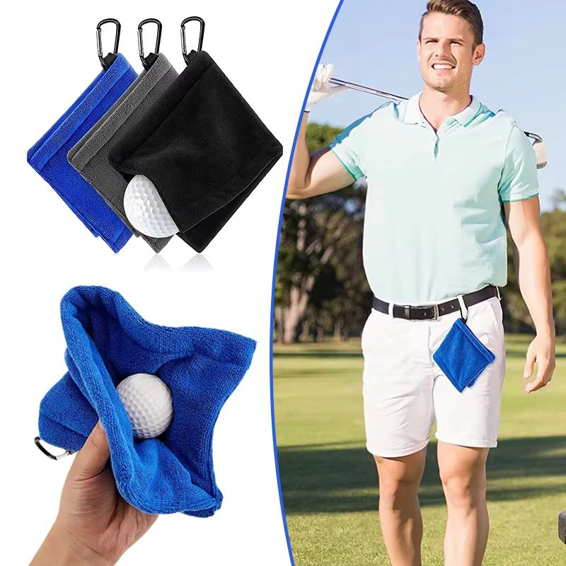 Premium Microfiber Golf Ball and Club Cleaning Towel With Hook