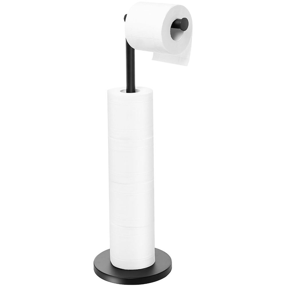 Universal Stainless Steel Toilet Paper Holder Free Standing, Modern Design, Space-Saving Tissue Rack