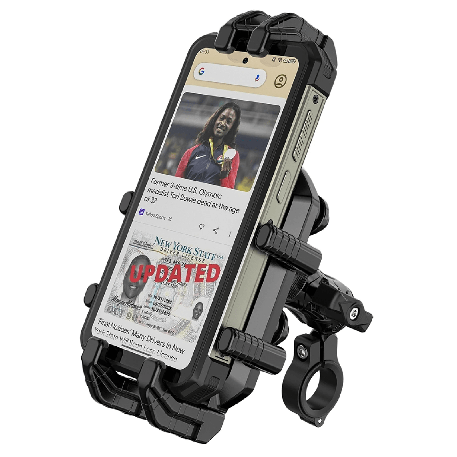 Ulefone Armor Mount Pro AM02, Universal Bicycle Handle Phone Holder for Mountain & Road Bikes, Secure Shockproof Grip