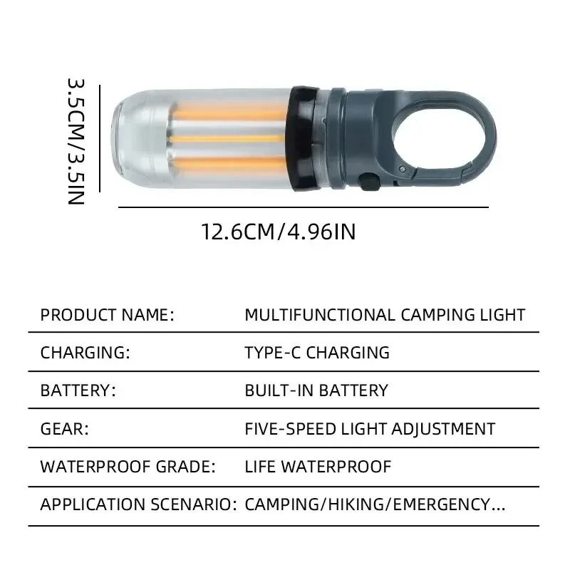 Rechargeable Multifunctional Camping Light Portable LED Work Flashlight