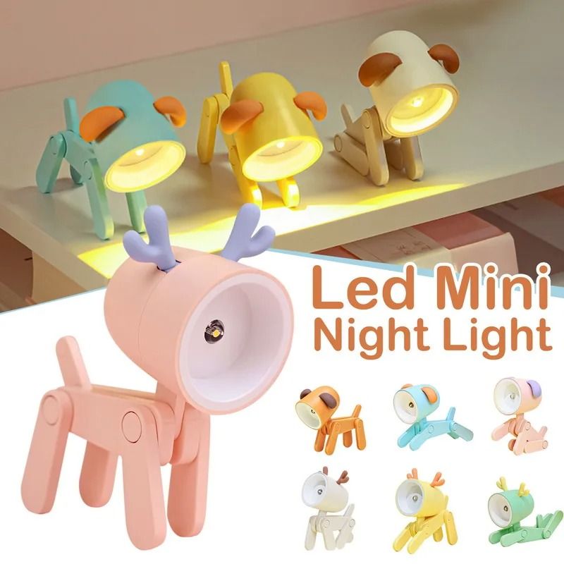 Cute Pet Mini LED Night Light – Portable Folding Animal Lamp