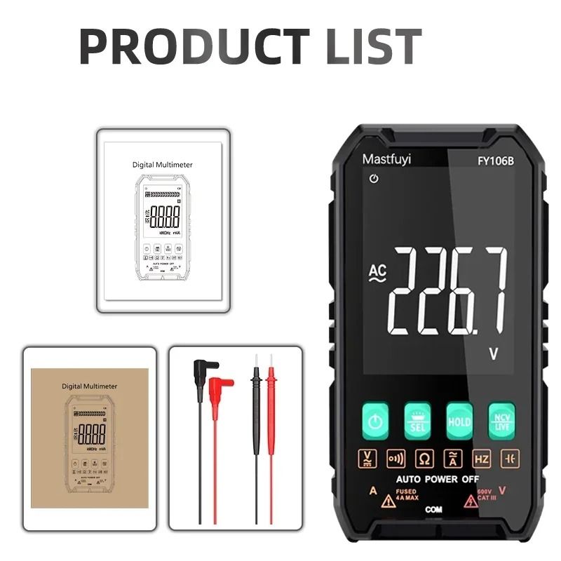MASTFUYI Mini Digital Multimeter Smart Electrician Tester