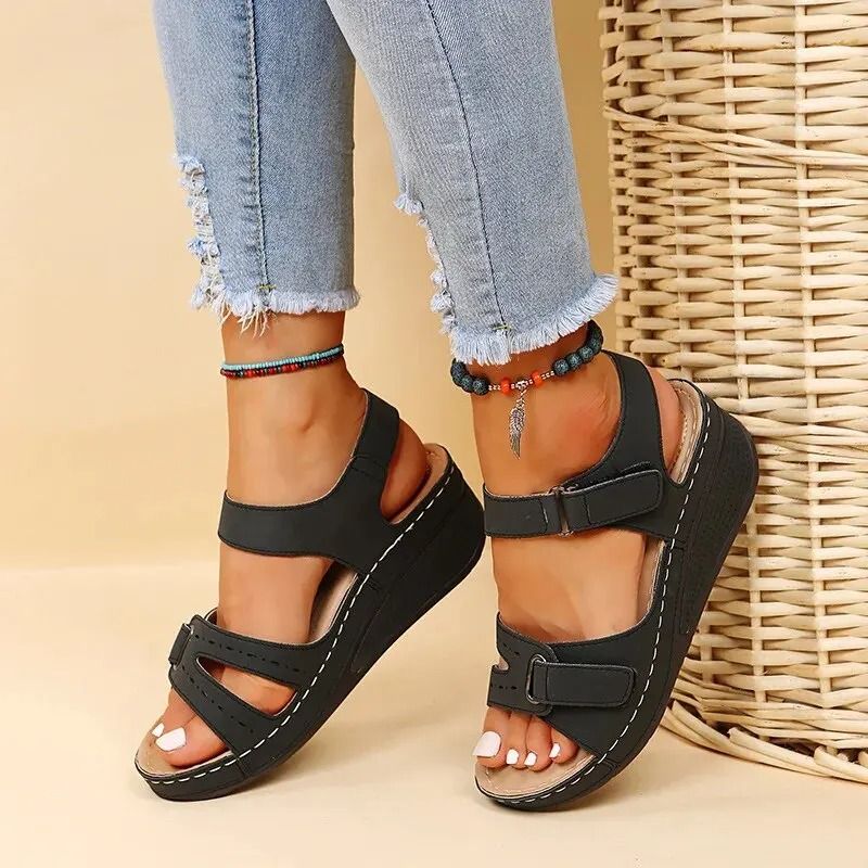 Women's Wedge Sandals with Non-Slip Sole and Lightweight Platform Design