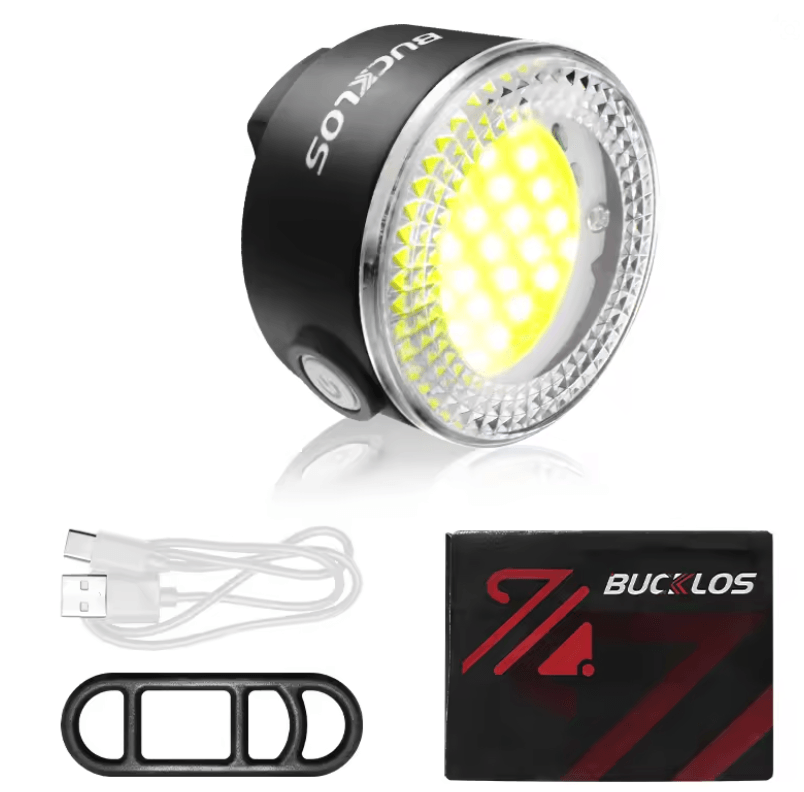 BUCKLOS Rechargeable Bike Light Set with COB LED Front and Rear Lamps