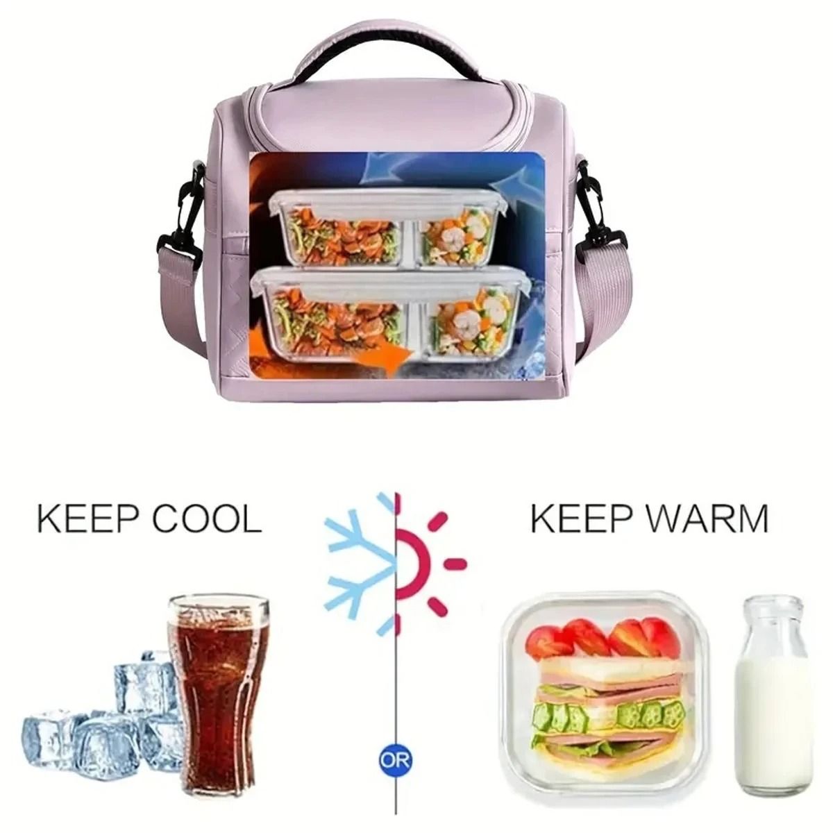 Premium Large-Capacity Insulated Shoulder Bento Bag