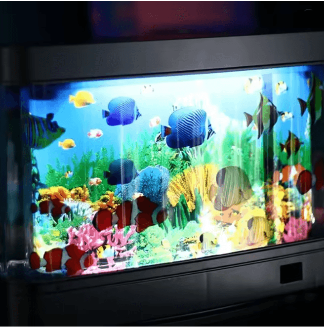 Ocean Aquarium Decorative Lamp Virtual Moving Fish Night Light