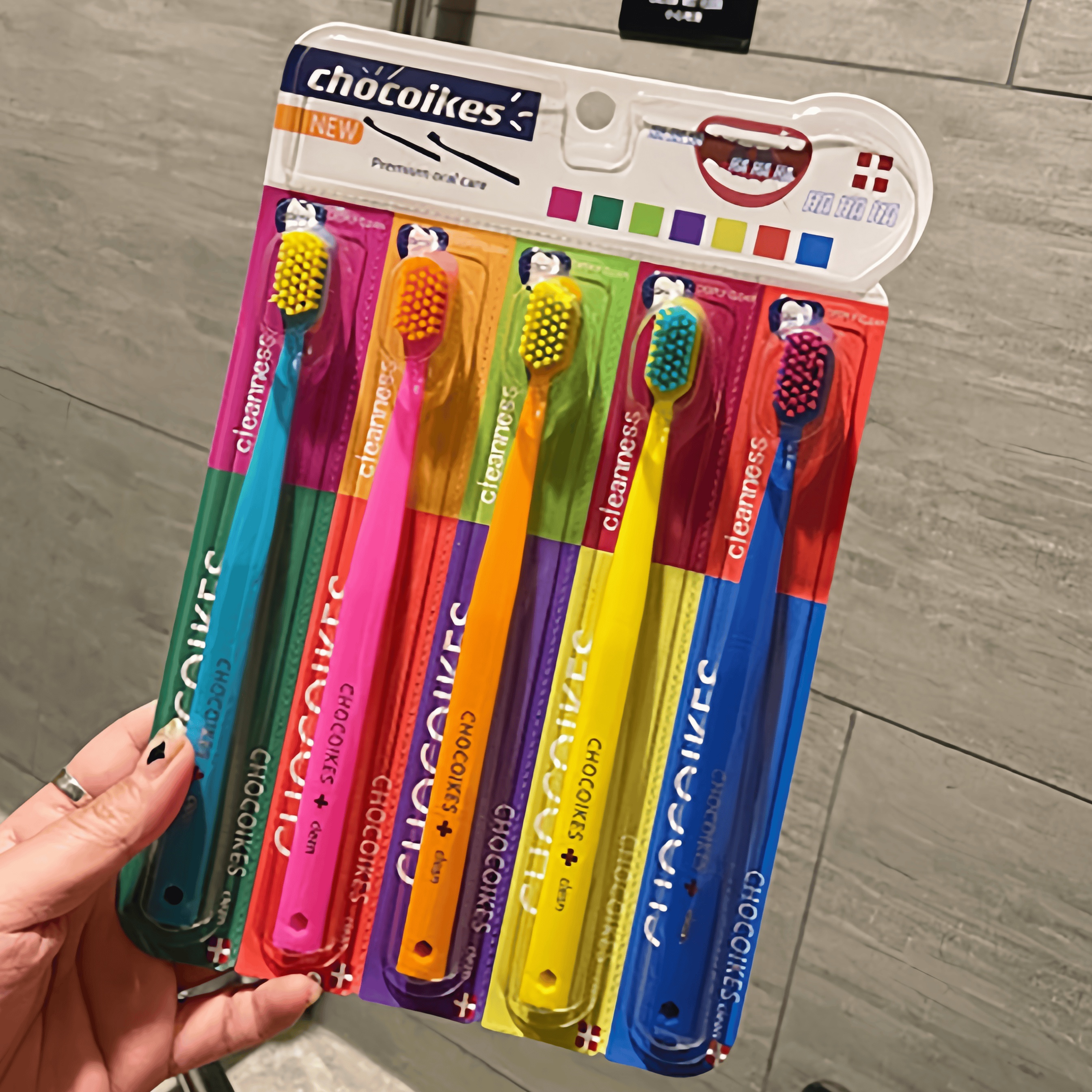 Chocolate Swiss Soft Nylon Bristle Toothbrush Set, Ergonomic Handle, Travel and Hotel Essential