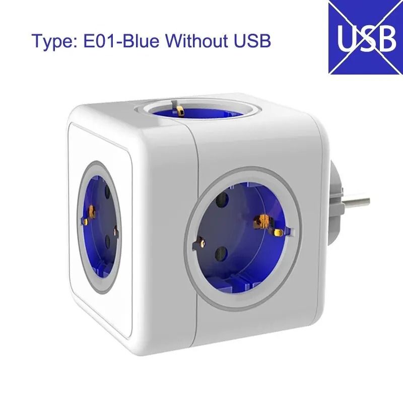 EU Power Strip Cube with 5 AC Outlets