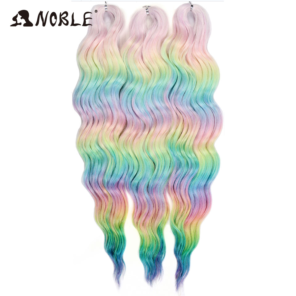 Noble Hair Synthetic Loose Deep Wave Braiding Hair Extensions Ombre Blonde Twist Crochet Curly Water Wave Braid
