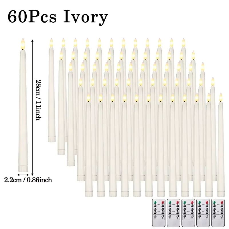 Flameless LED Taper Candles Set with Flickering Light