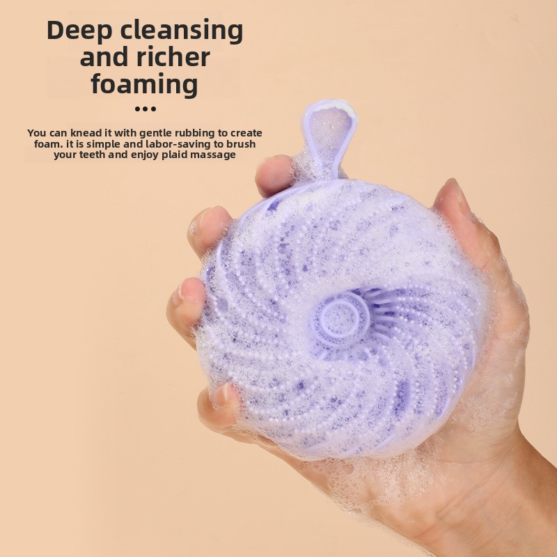 Painless Bath Artifact, Silicone Double Sided Bath Brush, Two In One Shampoo and Massage Brush