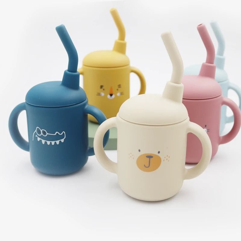 Tiny-Sip 2-in-1 Cartoon Silicone Transition Cup
