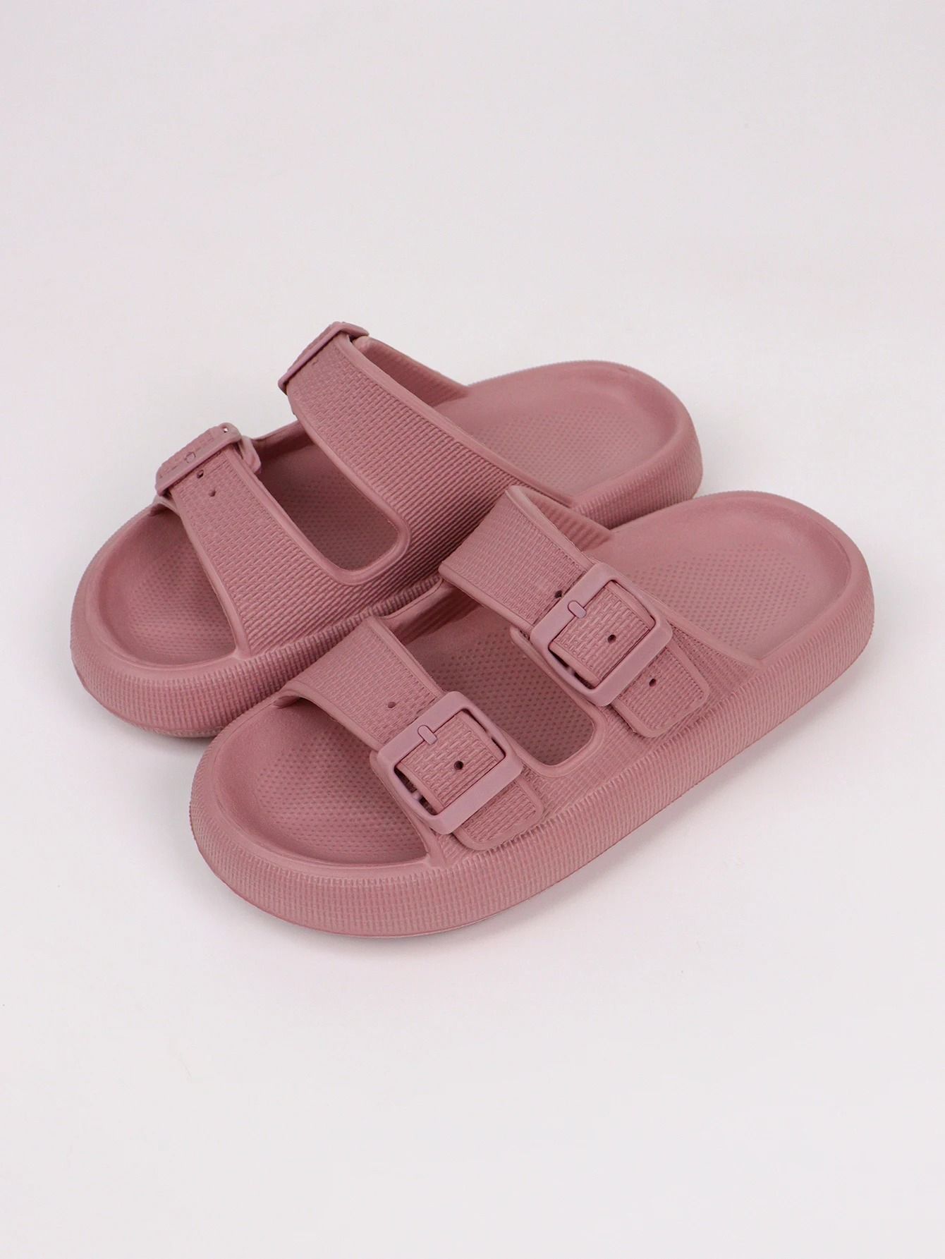 Couple Anti Slip Slides with Double Buckle Home Slippers