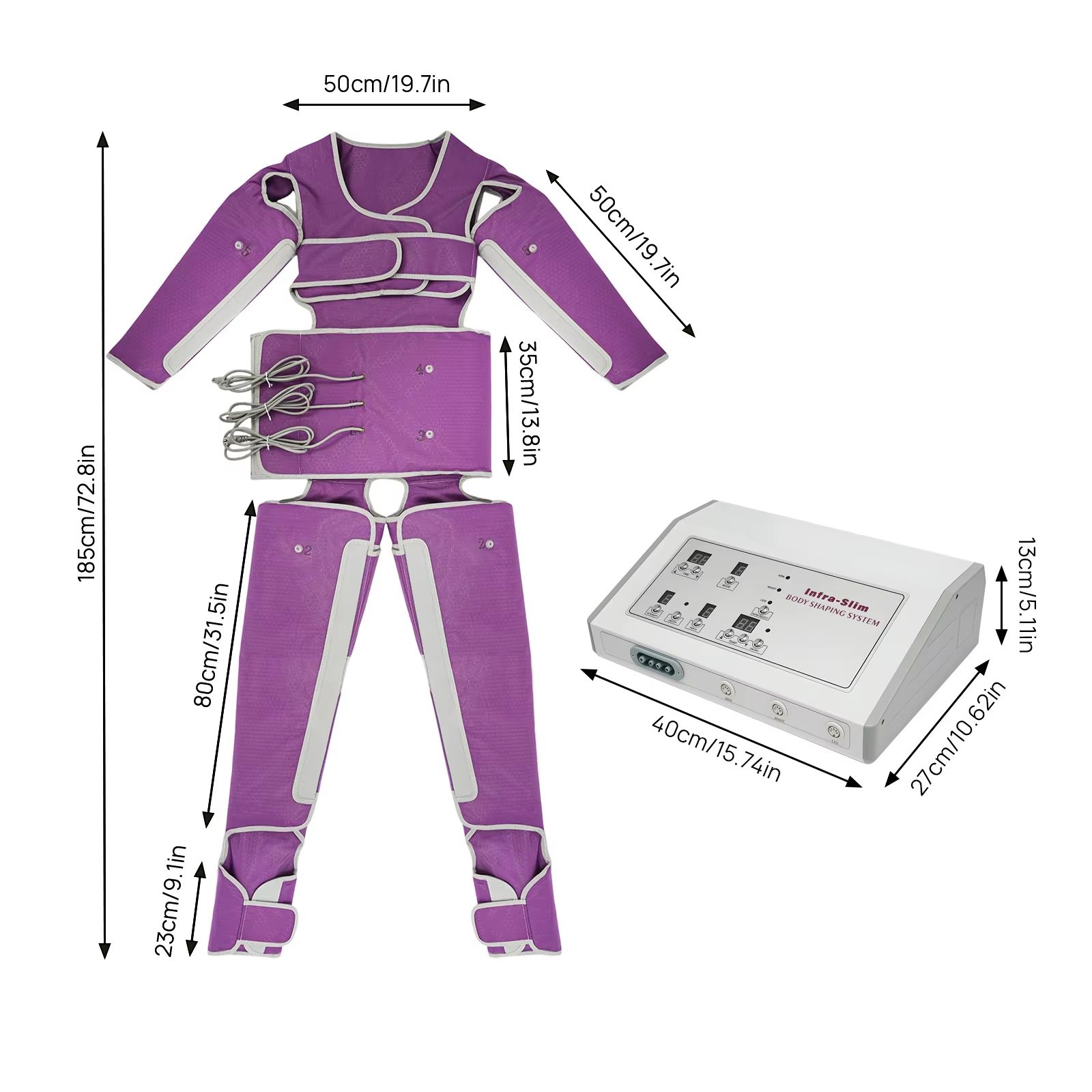Full Body Air Pressure Slimming Suit Pressotherapy Machine with Infrared Heat and 7 Levels