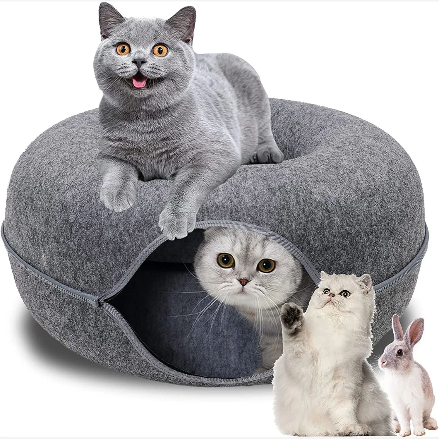 CozyLoop Play Tunnel Bed – Cat Tunnel Toy & Donut Bed for Indoor Cats and Small Pets