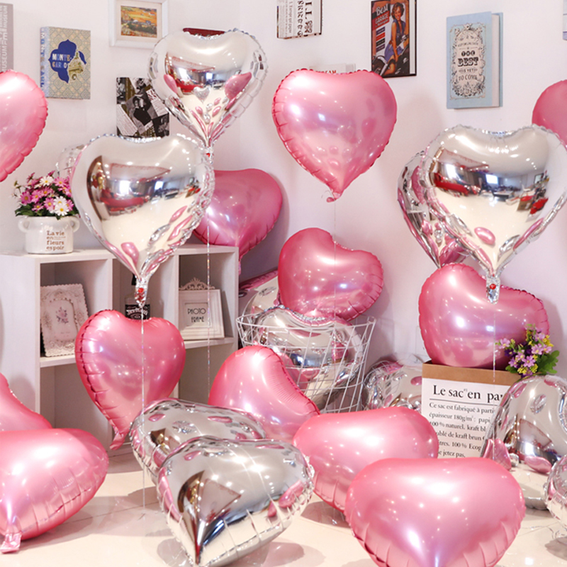 Helium Love Heart Foil Balloons for Wedding Valentine's Day Christmas Birthday Party Decor