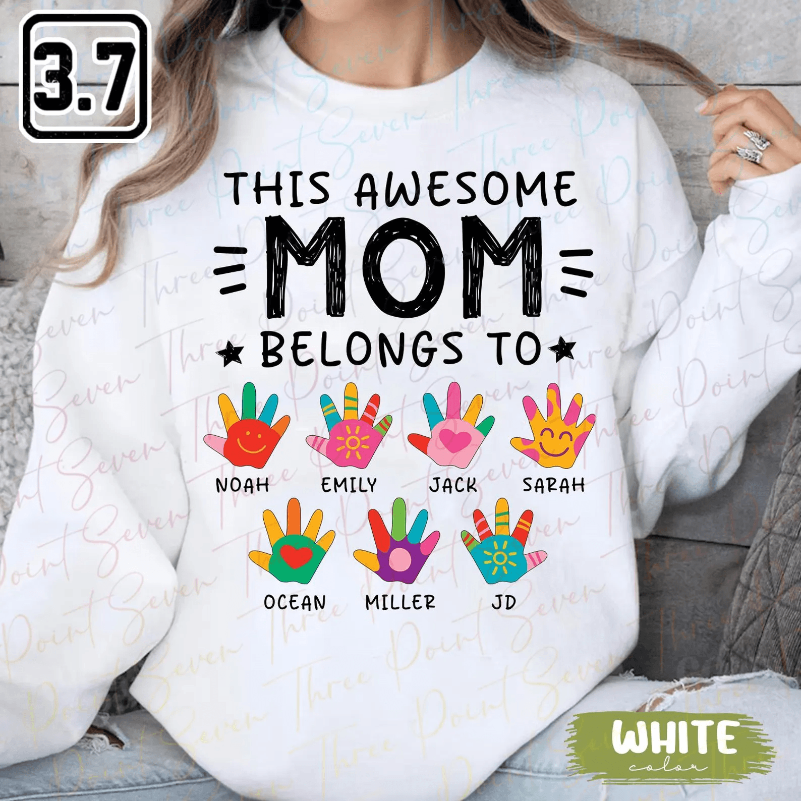 Personalized Mom Sweatshirt with Kids Names Custom Mama Crewneck Mothers Day Gift