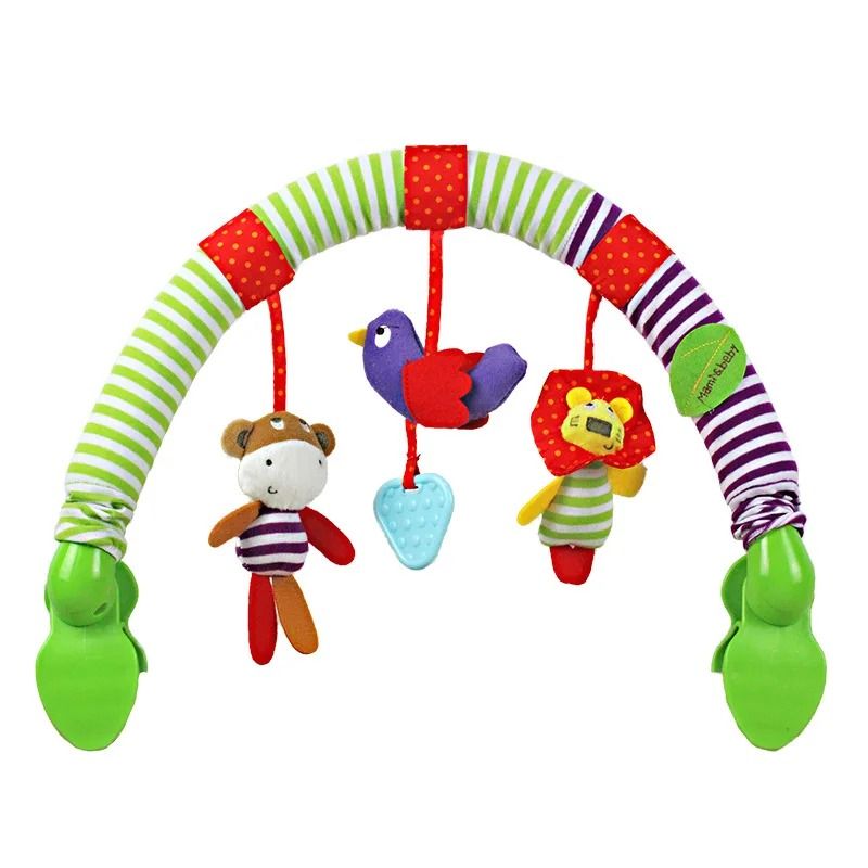 New Hanging Spiral Rattle Stroller Toy Soft Plush Crib Car Seat Lathe Activity Toy