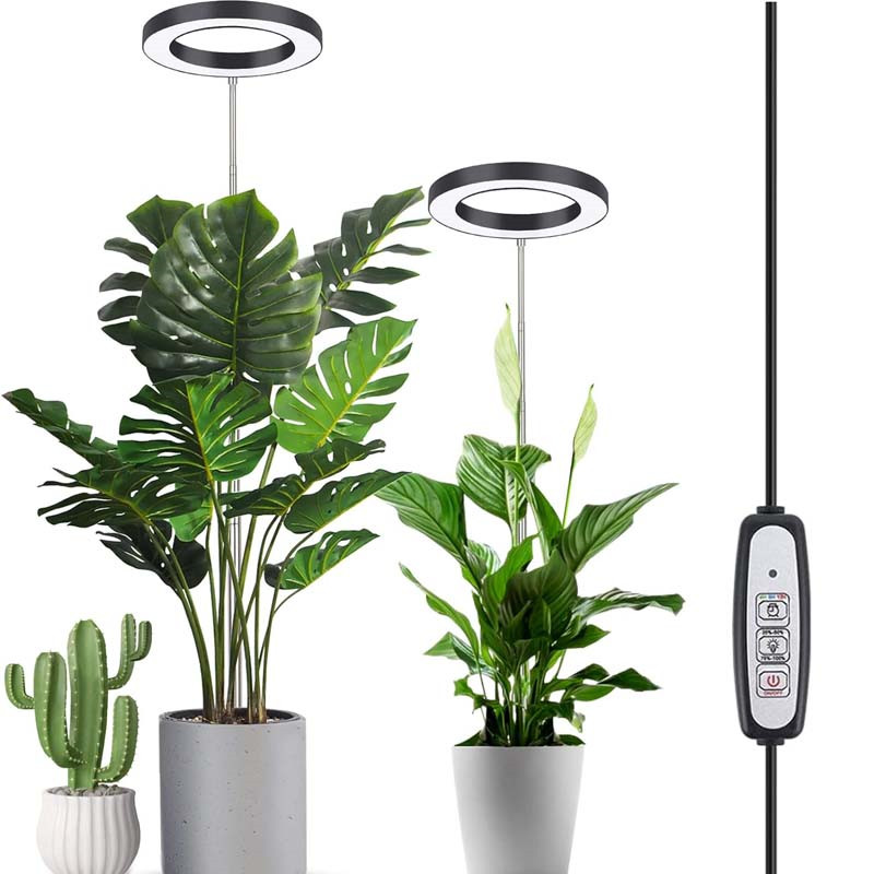 Full Spectrum LED Plant Grow Light with Adjustable Height & Auto Timer for Indoor Plants