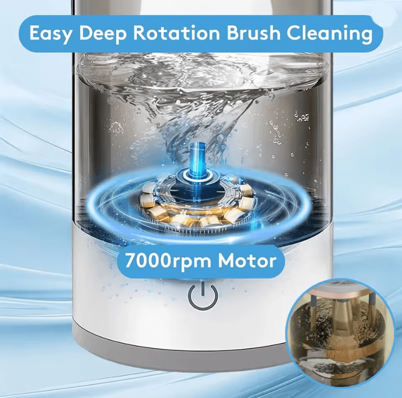GlowSpin Electric Makeup Brush Cleaner Automatic Rechargeable Cleaning Tool