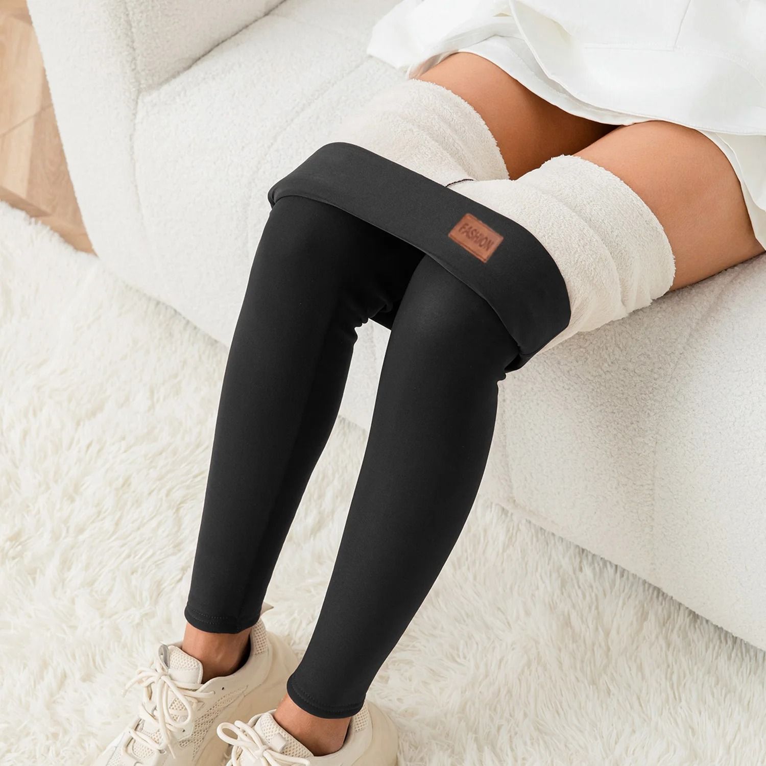 Women High Waist Thermal Fleece Lined Winter Warm Leggings