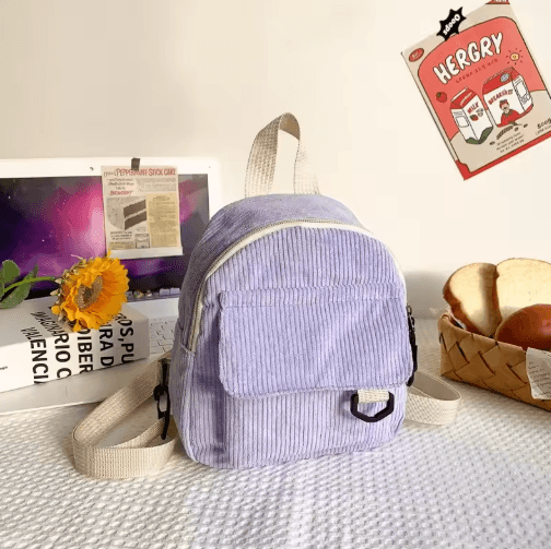 Minimalist Velvet Mini Backpack – Stylish Small Travel Backpack for Women & Students