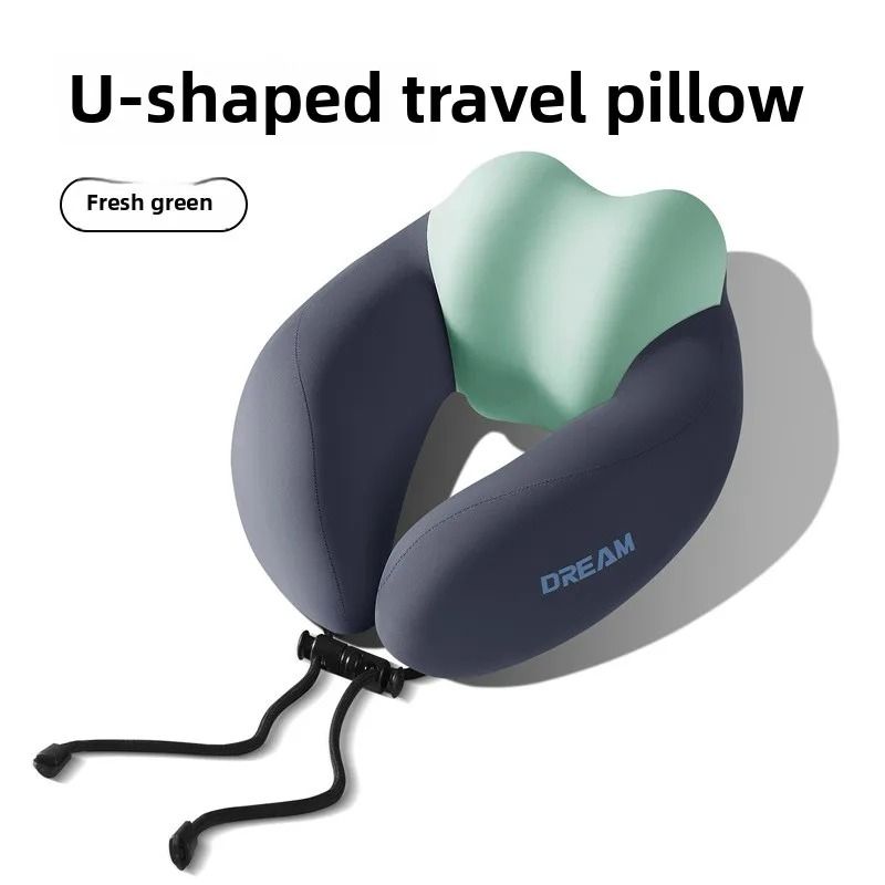 Ergonomic Memory Foam Travel Neck Pillow with Cervical Support and Washable Cover