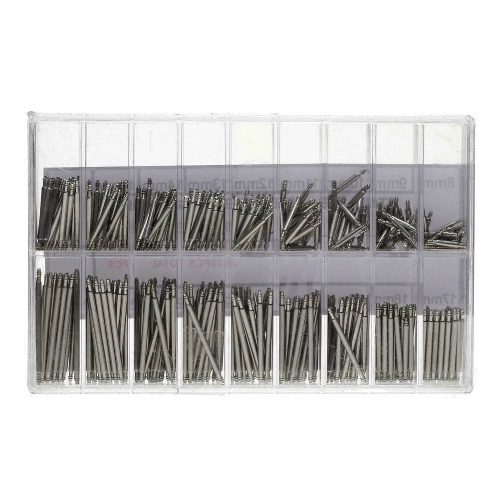 Watchmaker Repair Kit Spring Bars, Strap Link Pins & Steel Tools for Watch Band Restoration
